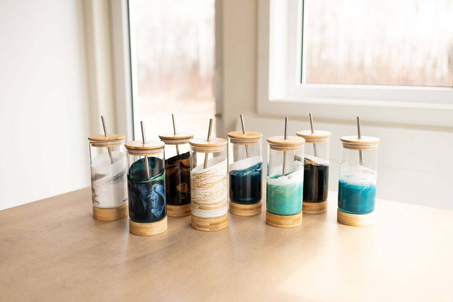 NEW!!! Resin Accented Glass Tumblers (No Tariffs)