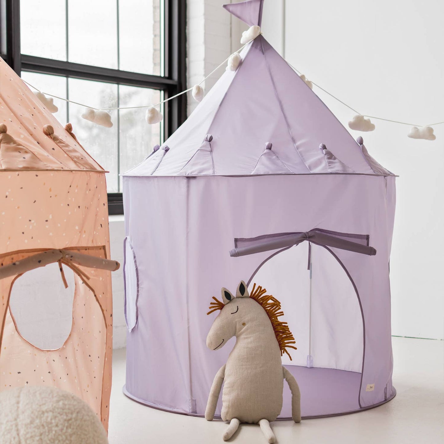 3 Sprouts - Kids Play Tent Castle with Recycled Fabric - Solids