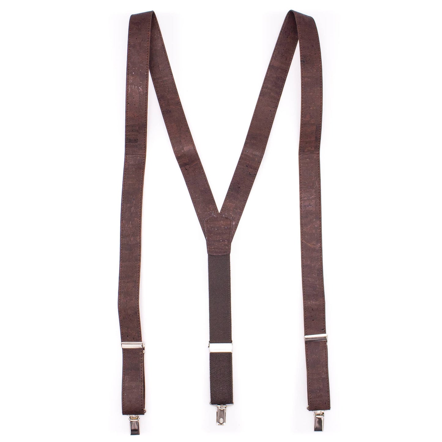 Brown Adjustable cork straps men's SUSPENDER L-542-D