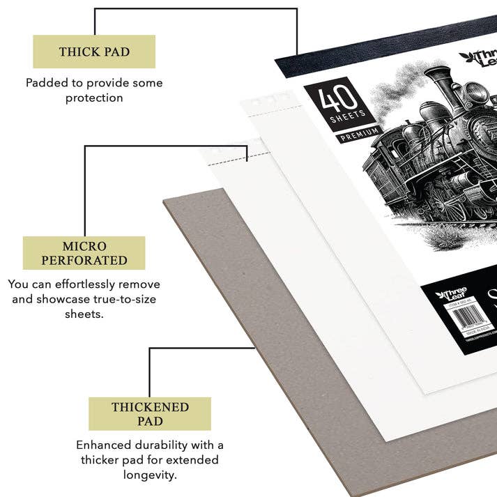 Three Leaf 9 X 12 Premium Sketch Pad 40 Ct. (Pack of 48)