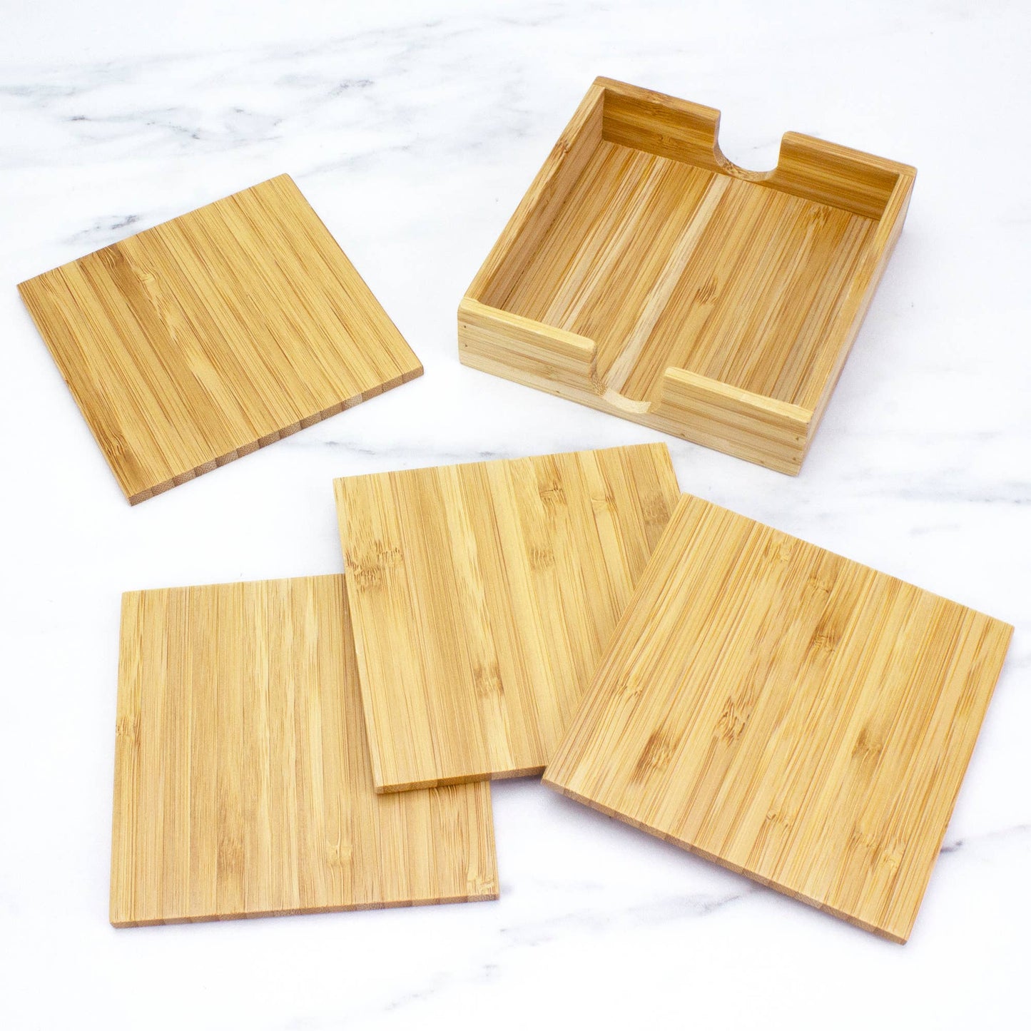 Totally Bamboo - 4-Pc. Bamboo Coaster Set with Case