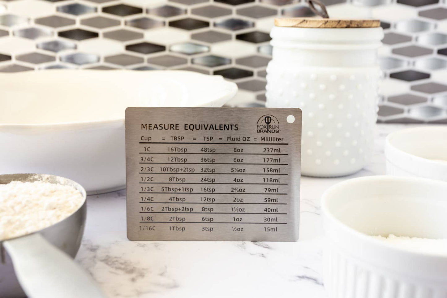 Fox Run Brands - Fox Run Stainless Steel Conversion Chart Magnet, 4.3" x 3.4"