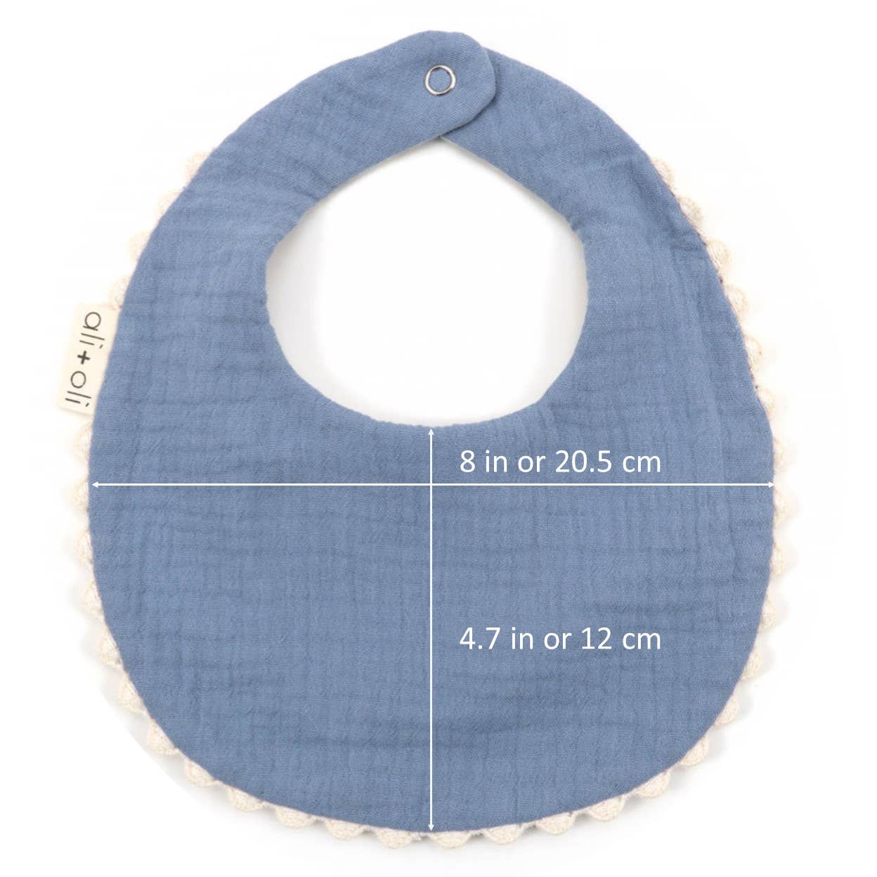 Ali+Oli - Muslin Cotton Reversable Baby Bib (Blue/Flowers)