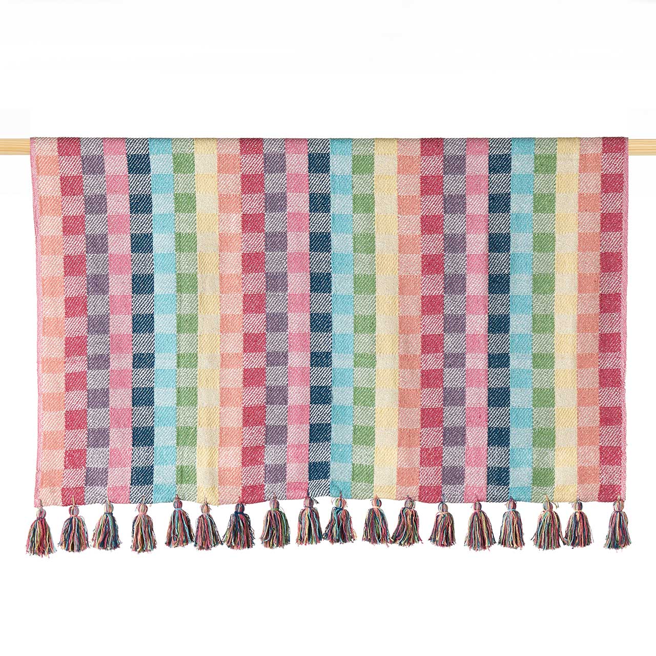 SERRV International - Rainbow Gingham Rethread Throw Blanket