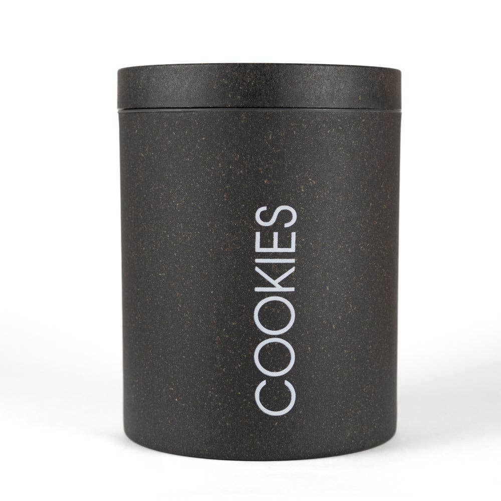 Loopy Products - Sustainable Large Bamboo Cookie Canister Carbon Color 77 Oz.