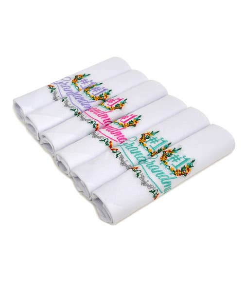 Women's "#1 Grandma"  Handkerchiefs 6pcs Set