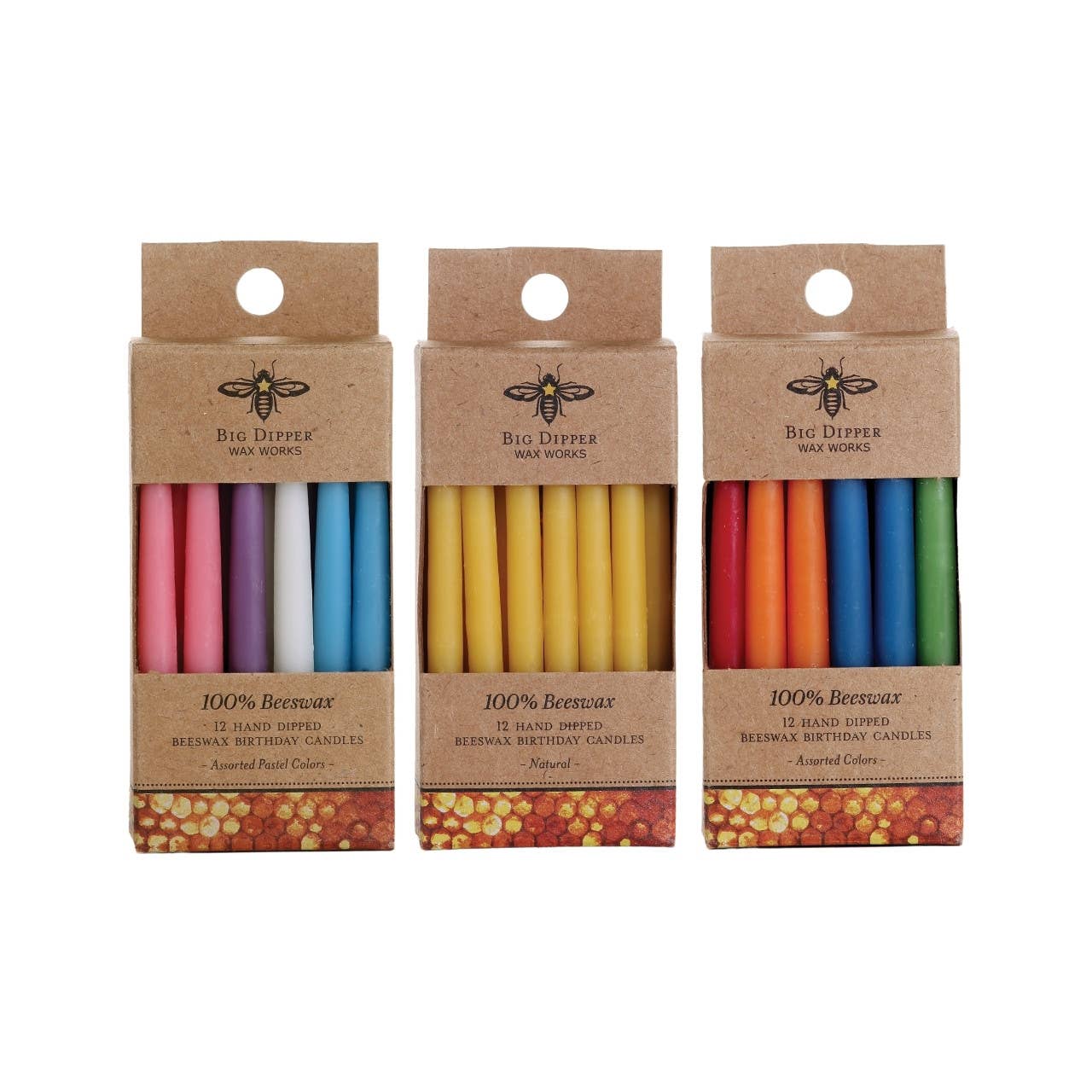 Big Dipper Wax Works - Birthday Candles – 100% Pure Beeswax – Hand-Dipped