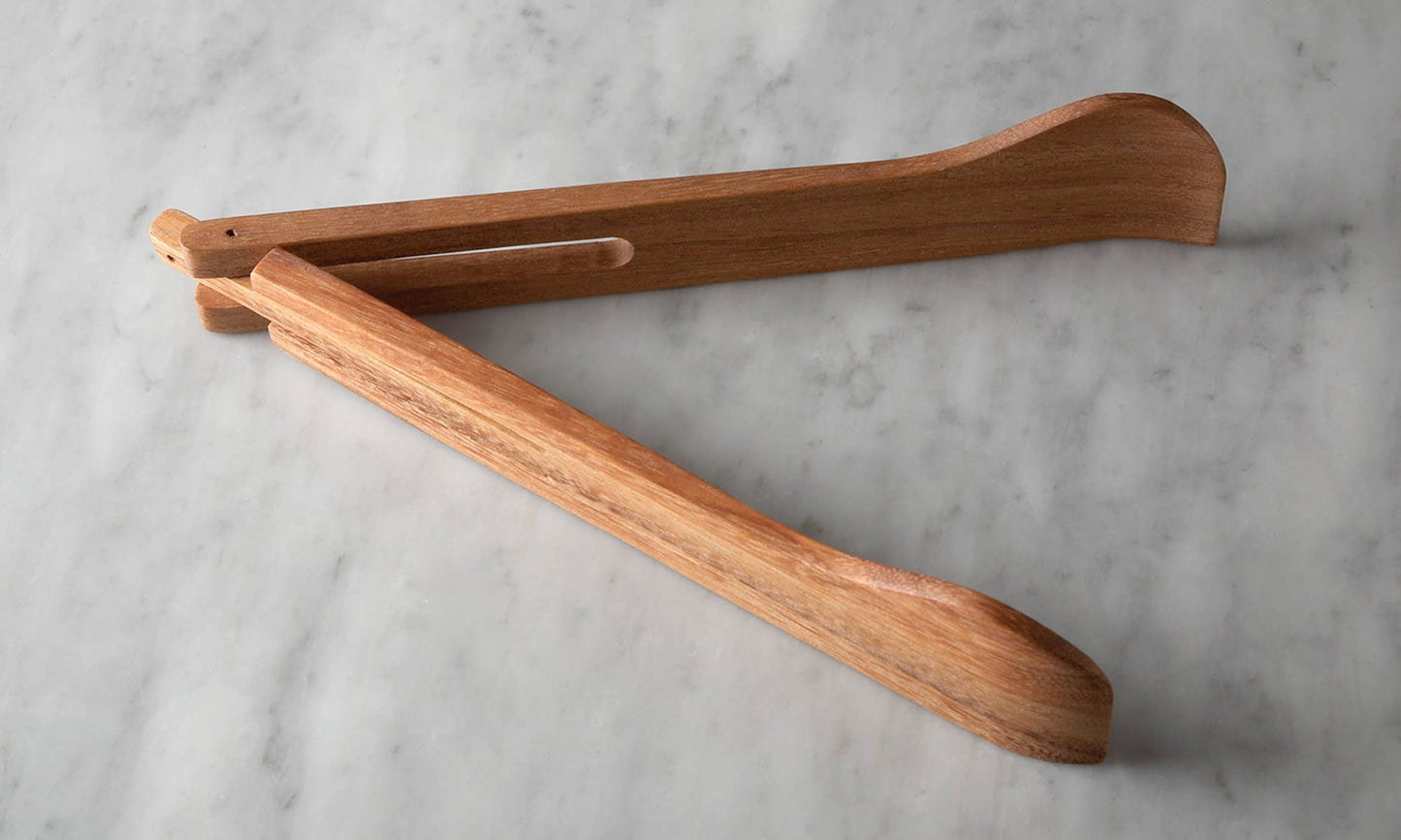 Fox Run Brands - Ironwood Spring Salad Tongs, Acacia, 2.25" x 2.25" x 12"