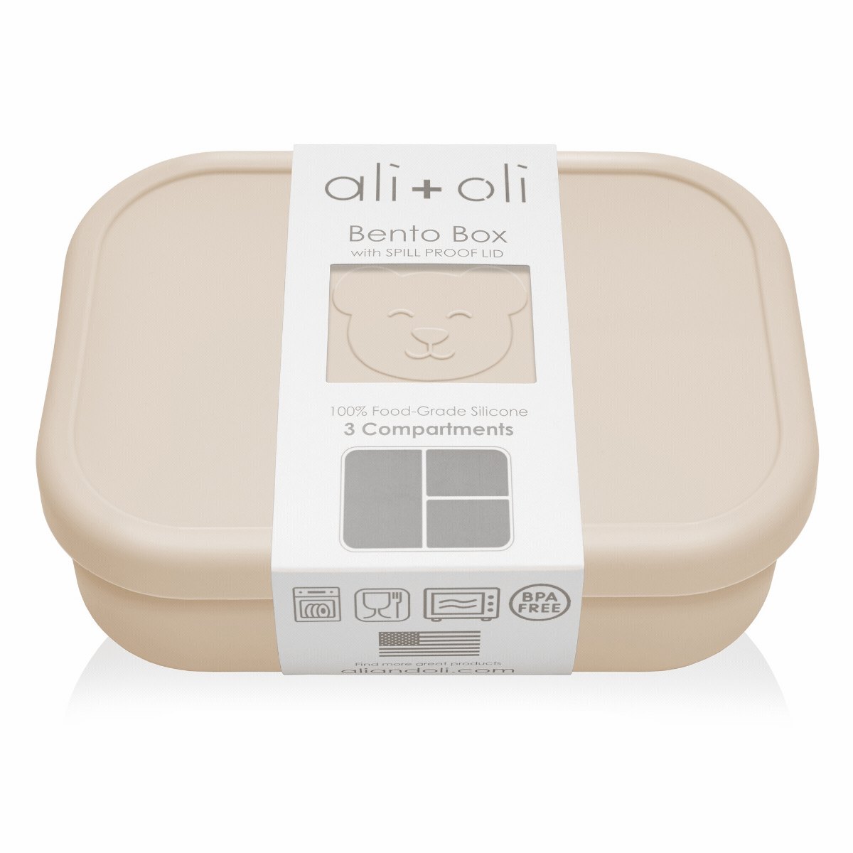 Ali+Oli - Ali+Oli Leakproof Silicone Bento Box (Coco) Back to School
