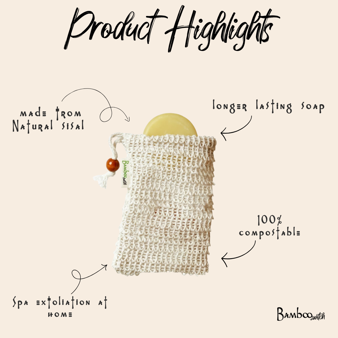 Compostable Sisal Soap Saver Bag | Earth Day Bestseller