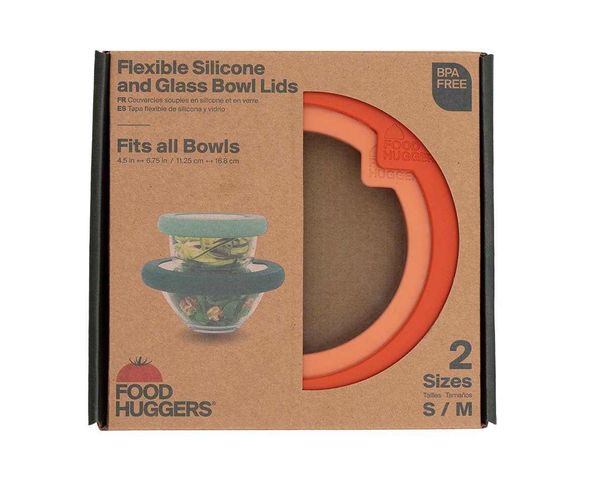 Glass Bowl Lids with Silicone Seal (Set/2)  Terra Cotta