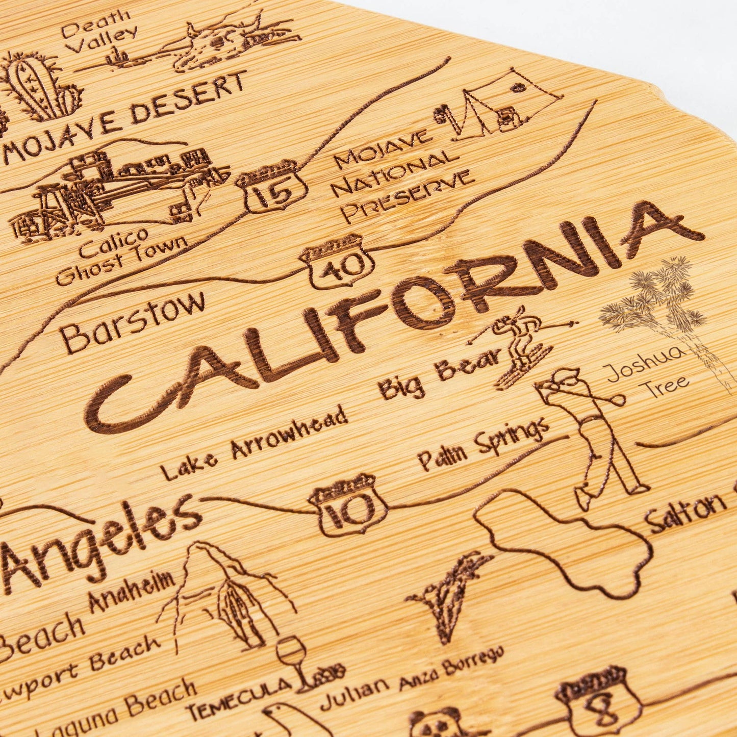 Totally Bamboo - Destination California Cutting Board with Engraved Artwork