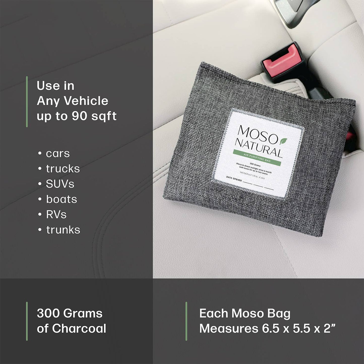 Car Odor Eliminator & Air Freshener w/ Bamboo Charcoal