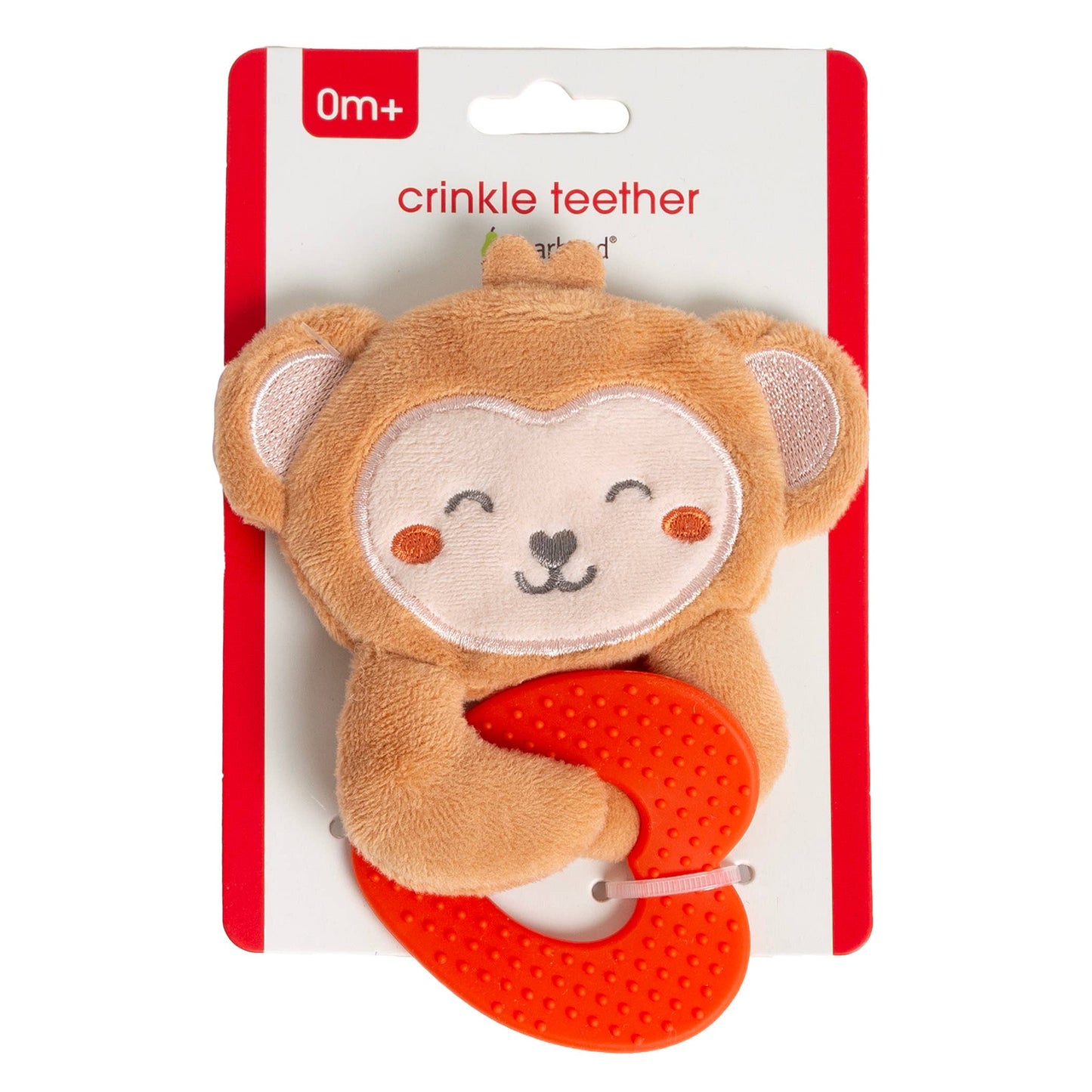 Pearhead - Baby Crinkle Teether Toy, Monkey
