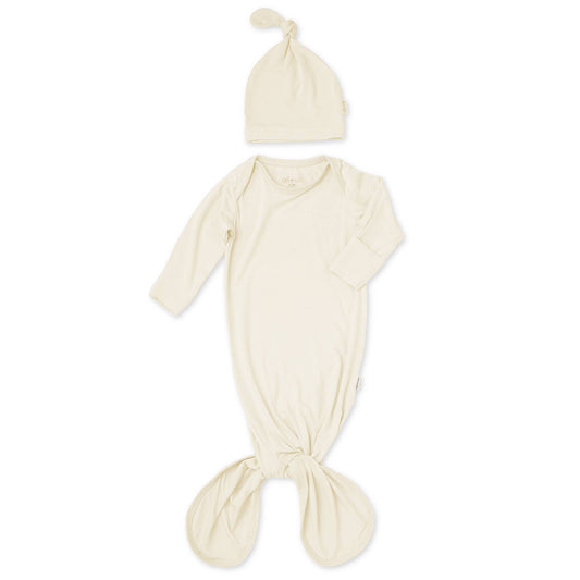 Ali+Oli - Ali+Oli Bamboo Layette Knotted Gown and Beanie for Newborns