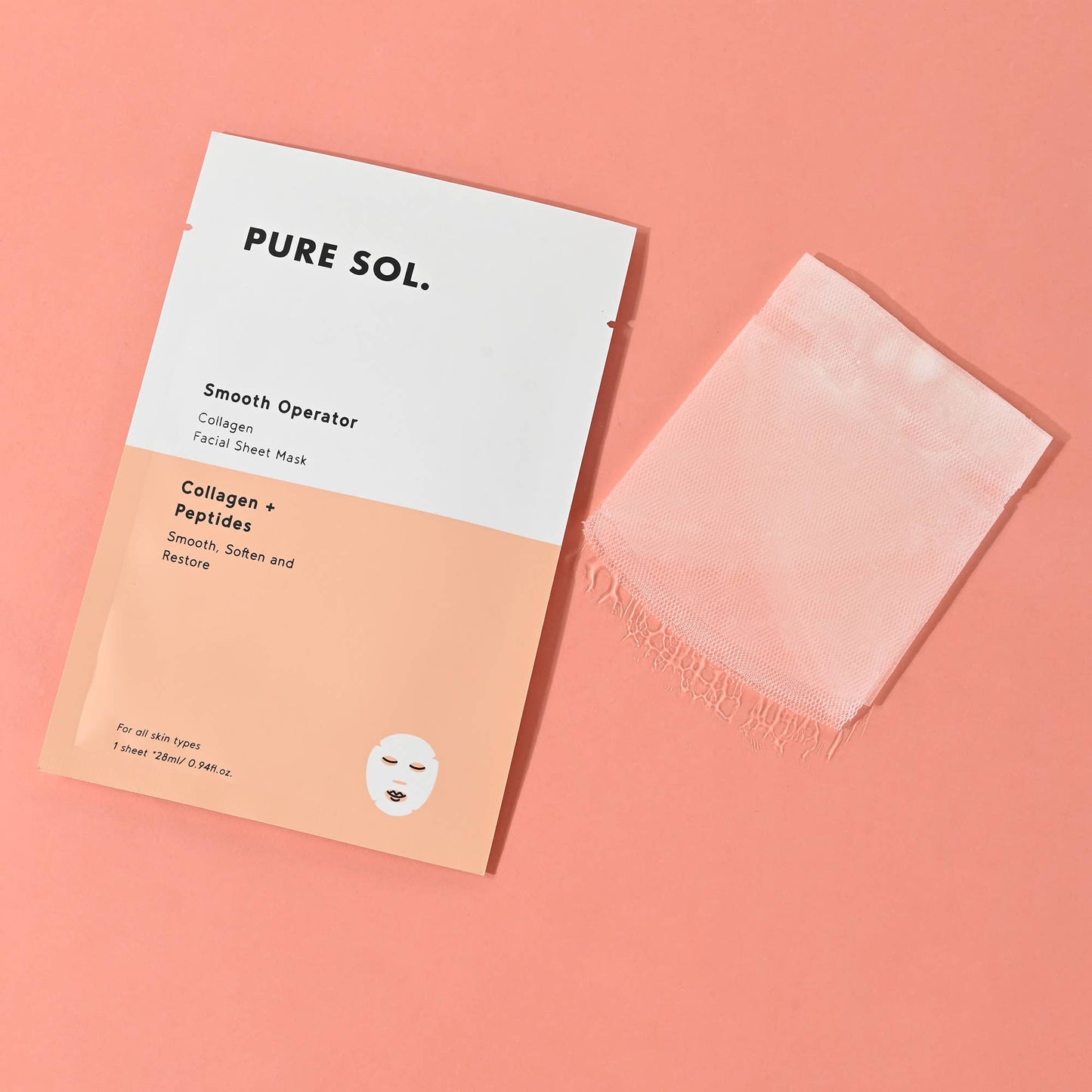 PURE SOL. Beauty Smooth Operator Beauty Collagen Sheet Mask