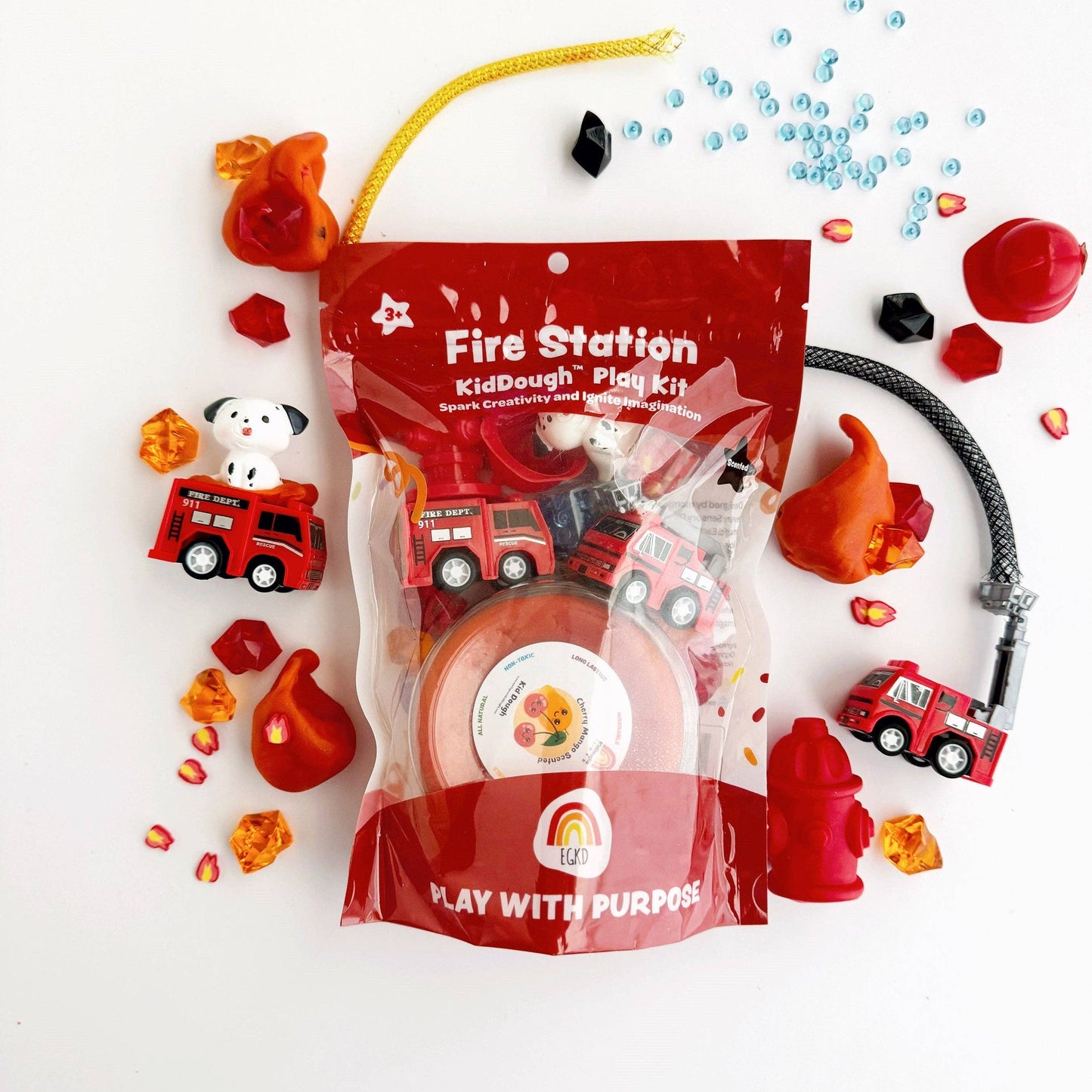 Earth Grown KidDoughs (KidDoughs by EGKD) - Fire Station KidDough Play Kit