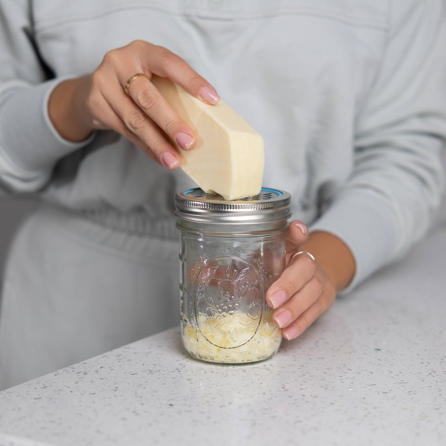 Fox Run Brands - Jarware Stainless Steel Citrus Zester and Cheese Grater Lids
