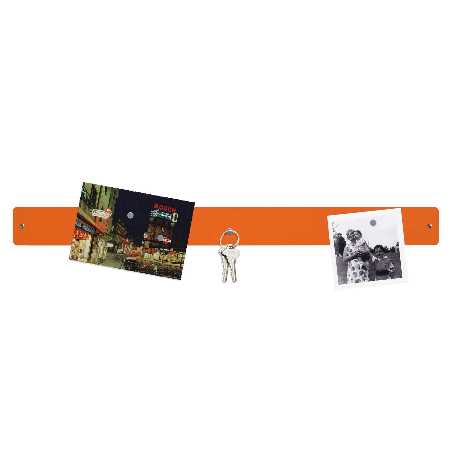 Large magnetic strip bulletin board