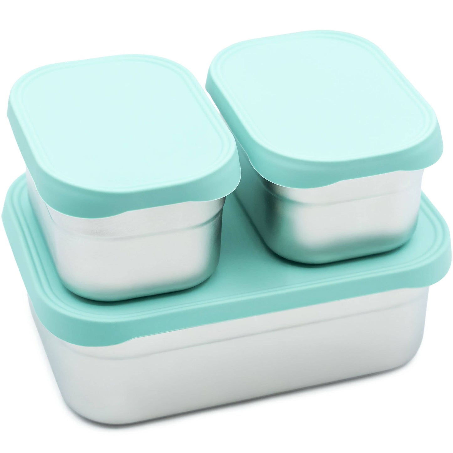 WeeSprout - Stainless Steel Bento Box Set with Silicone Lids – Set of 3