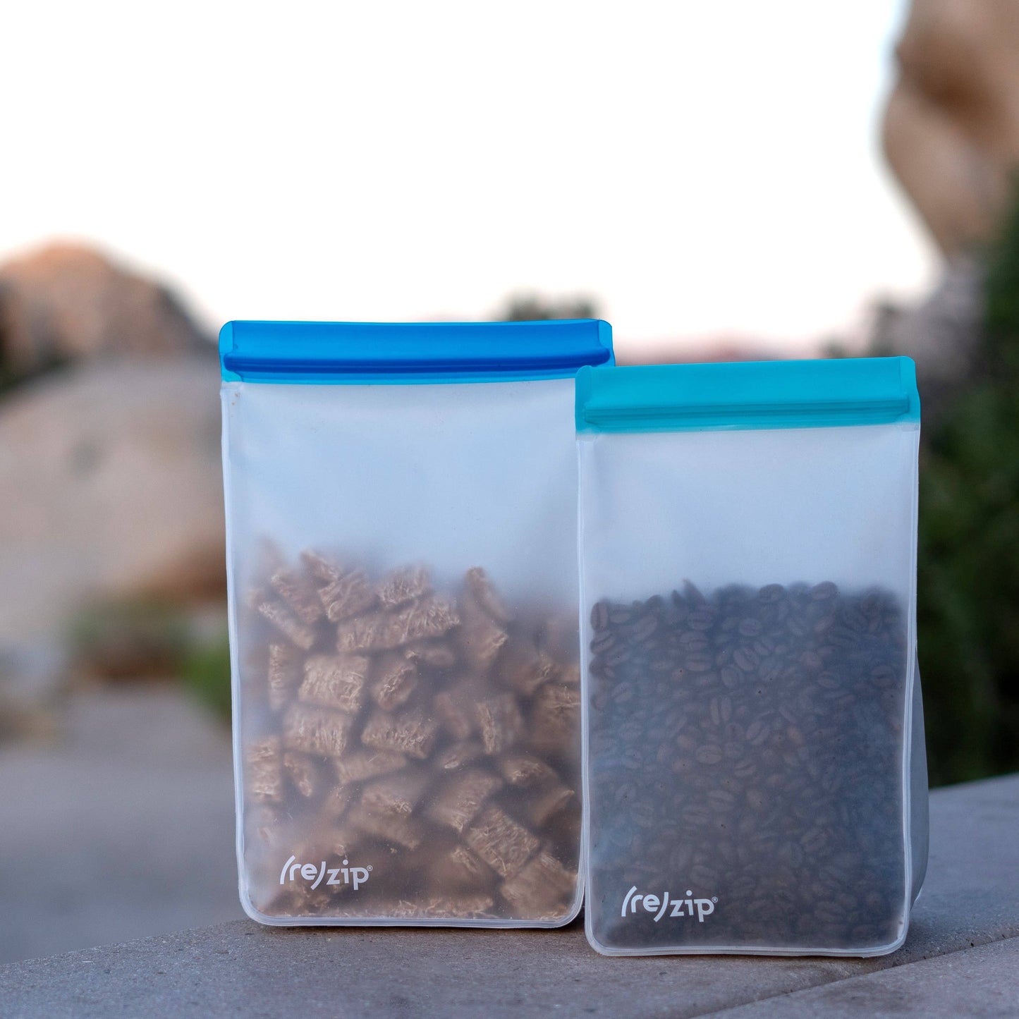 Reusable Stand-Up Snack and Chip Pantry Bags- 2 Piece Sets