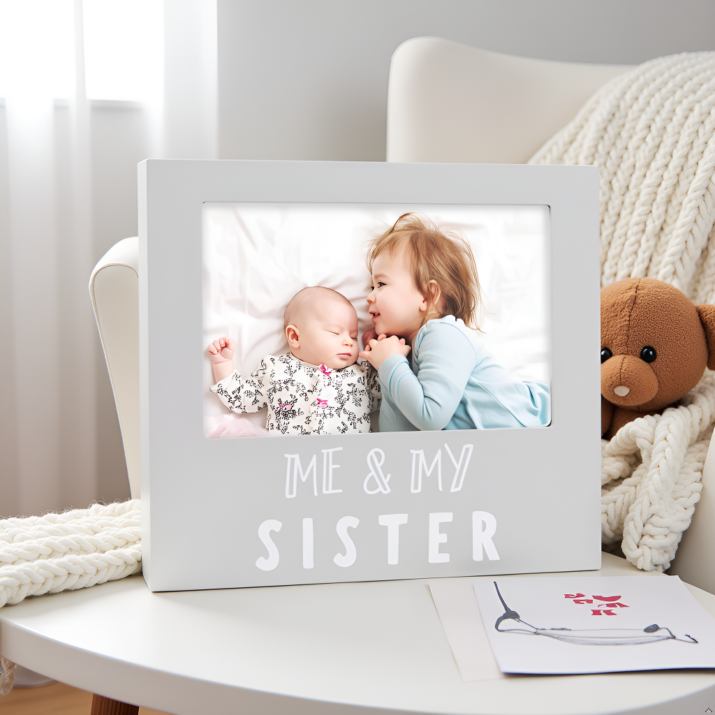 Pearhead - Me and My Sister Sentiment Picture Frame, Gray