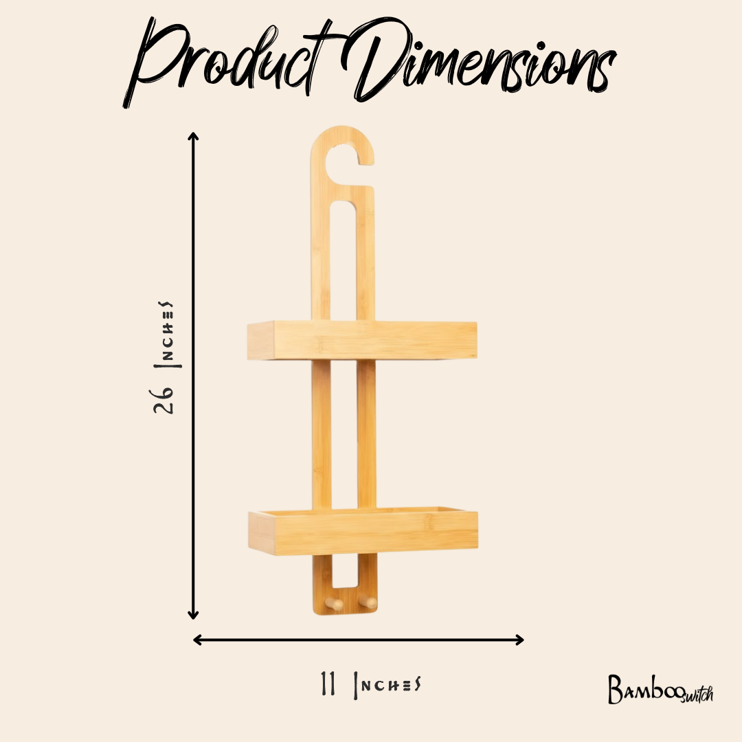 Overhead Bamboo Shower Caddy