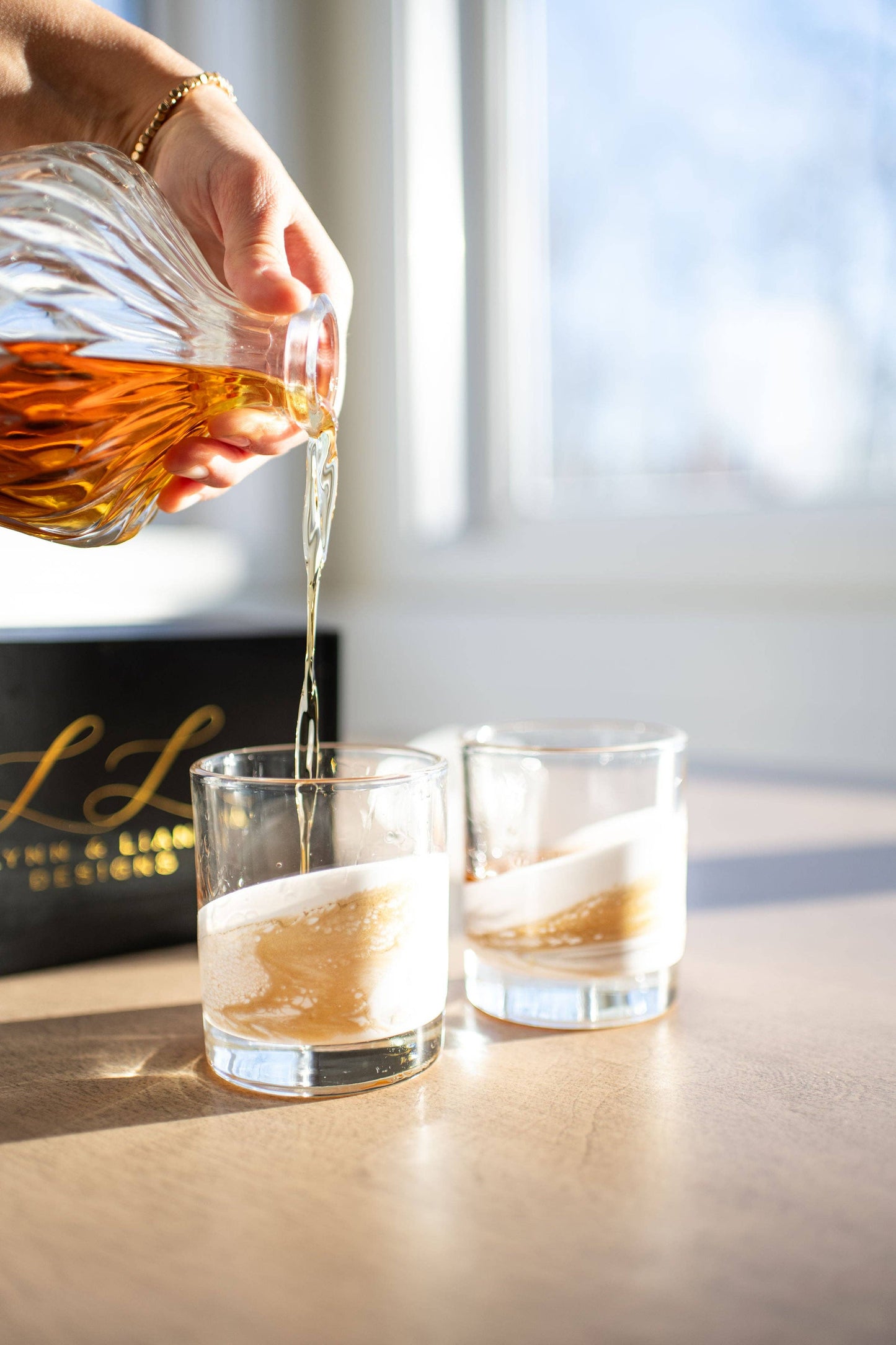 Resin Accented Whisky Glasses-Price is per glass -NO TARIFFS