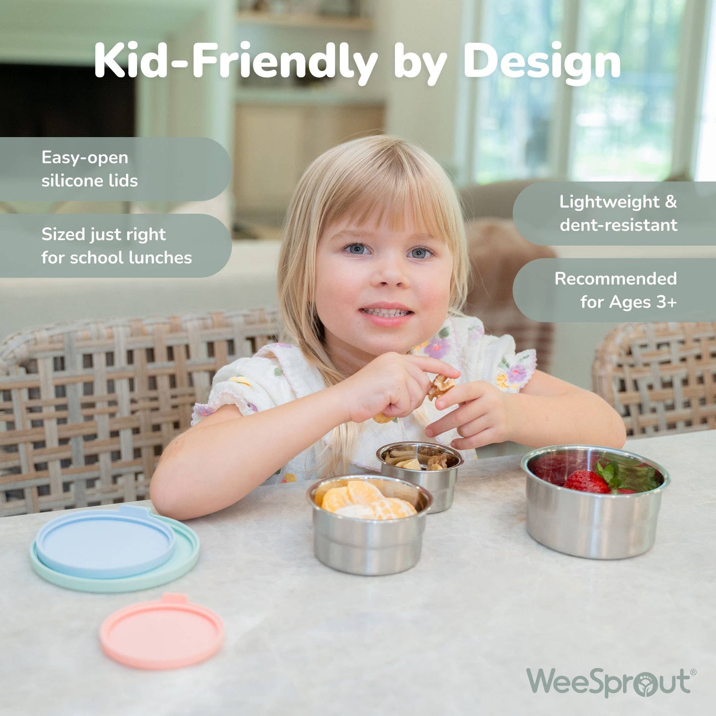 WeeSprout - Stainless Steel Nesting Storage Containers – Set of 3