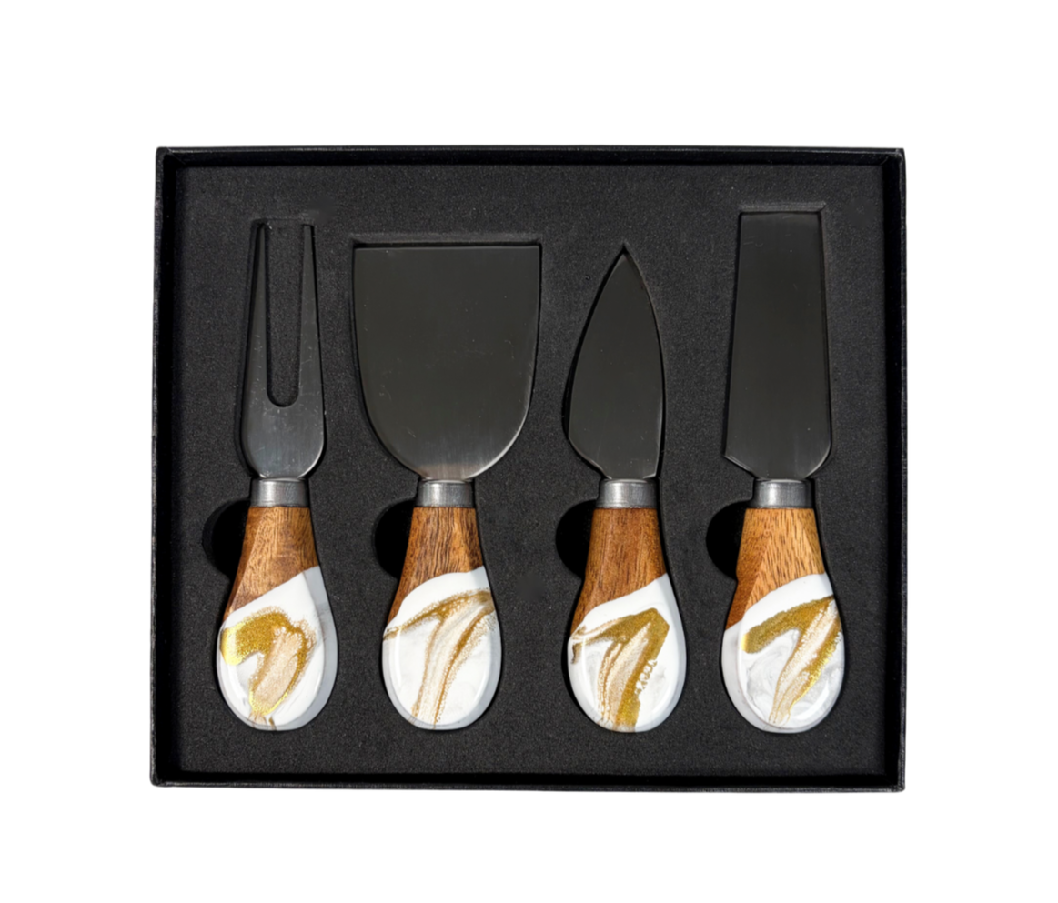 Resin Coated Cheese Knife Set - Set of 4 - NO TARIFFS!