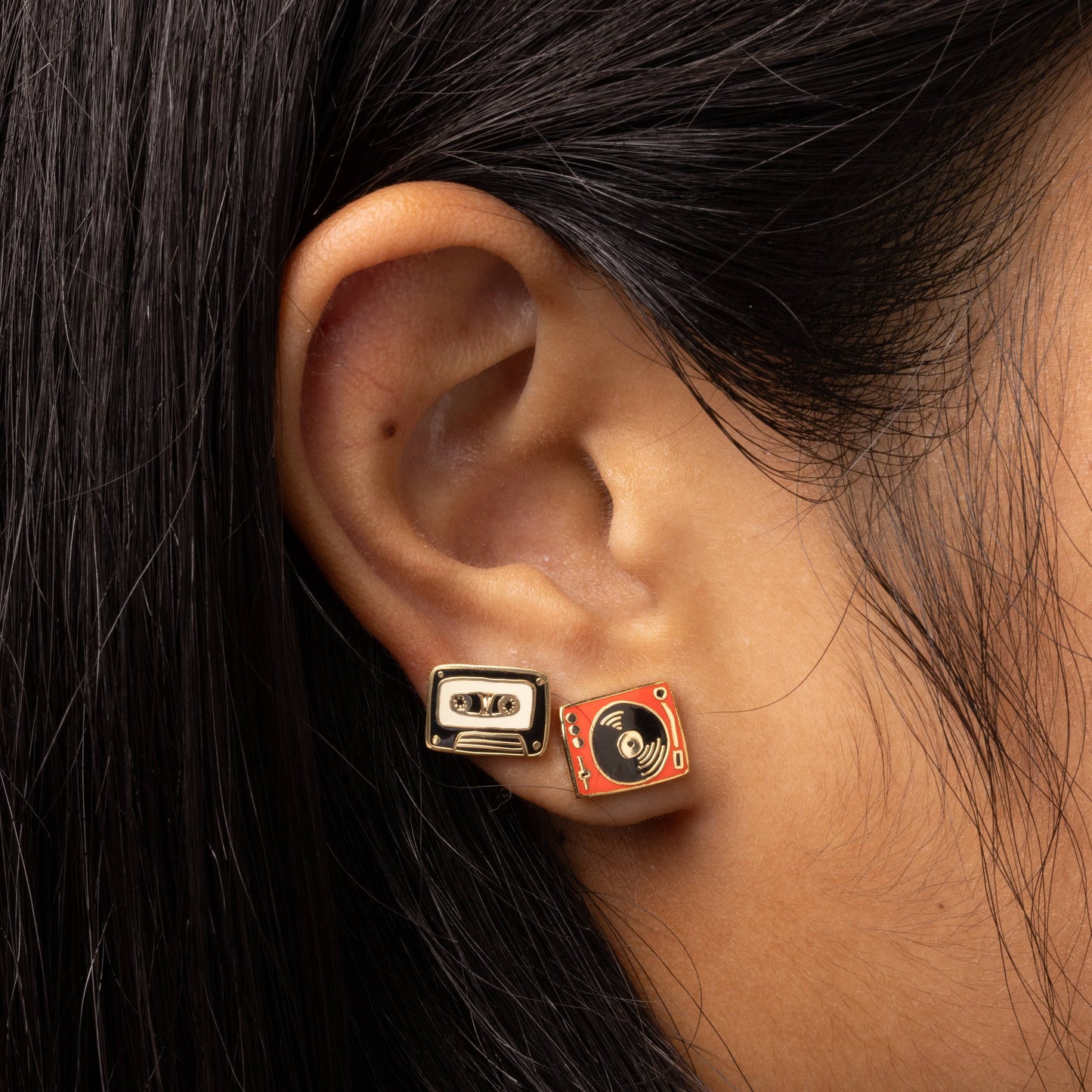 Record Player & Tape Earrings