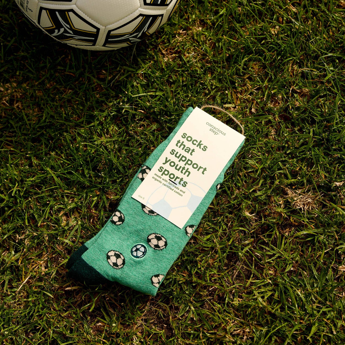 Conscious Step - Socks that Support Youth Sports | Green Soccer Balls