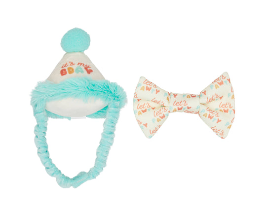 Pearhead - Happy Purrday Cat Hat and Bowtie Set