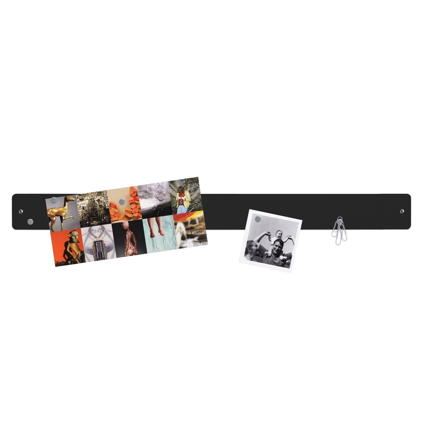 Large magnetic strip bulletin board