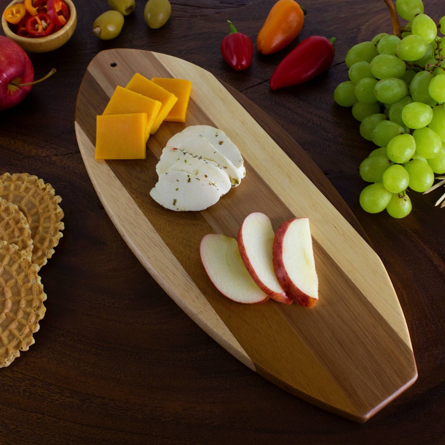 Totally Bamboo - Rock & Branch® Shiplap Li'l Surfer Surfboard Shaped Serving