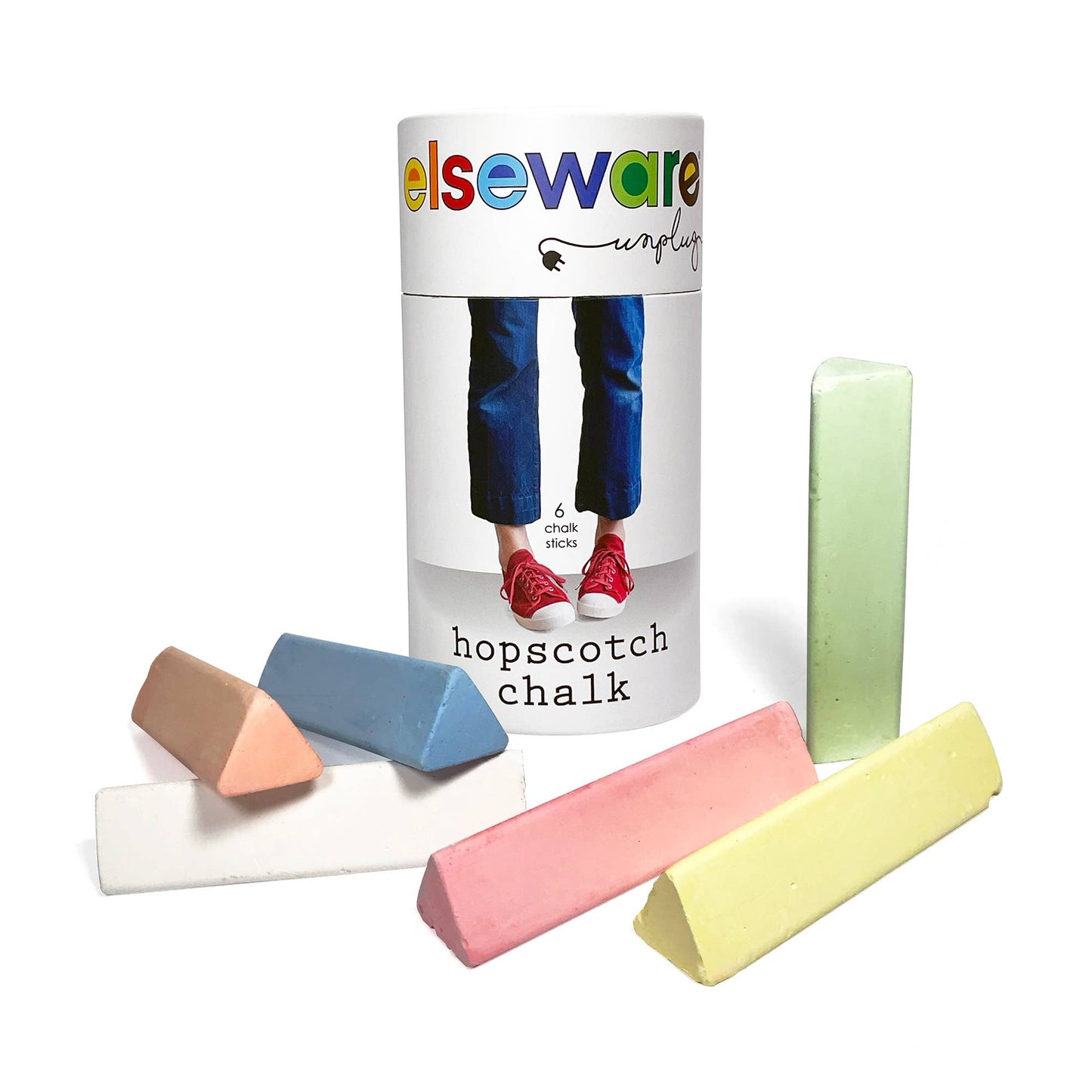 Sidewalk Chalk - Talc-Free - 6 Natural & Non-Toxic Colors