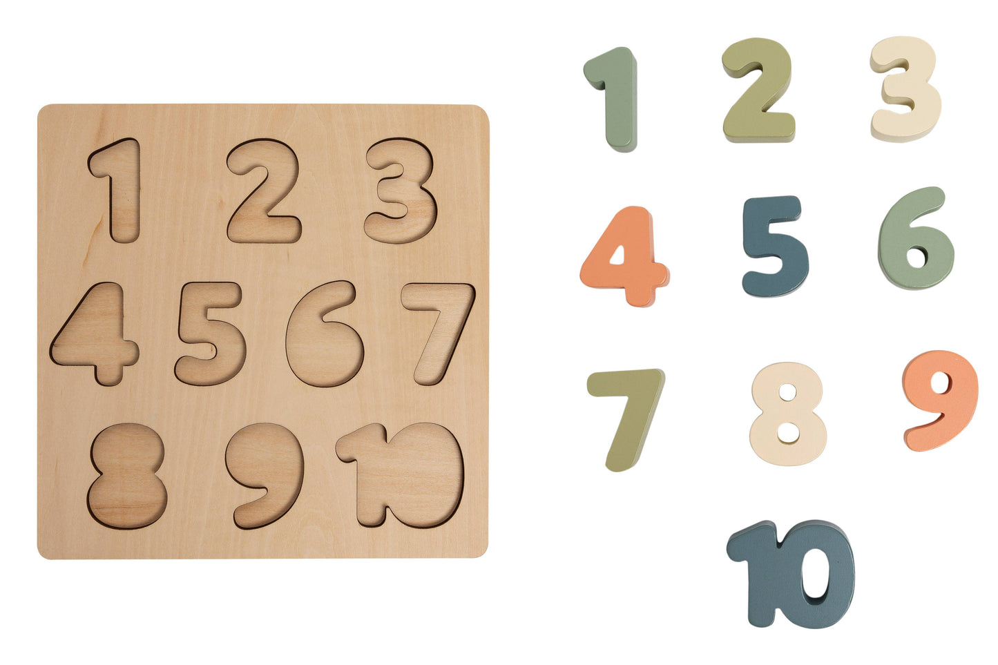 Pearhead - Wooden Numbers Puzzle, Montessori Learning Toy