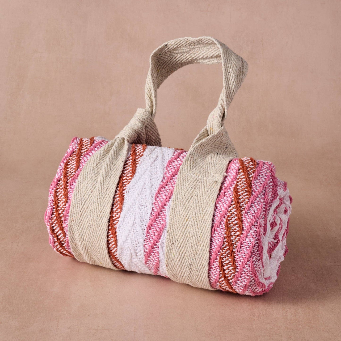 Ten Thousand Villages - Garmee Upcycled Cotton Beach Blanket - Pink