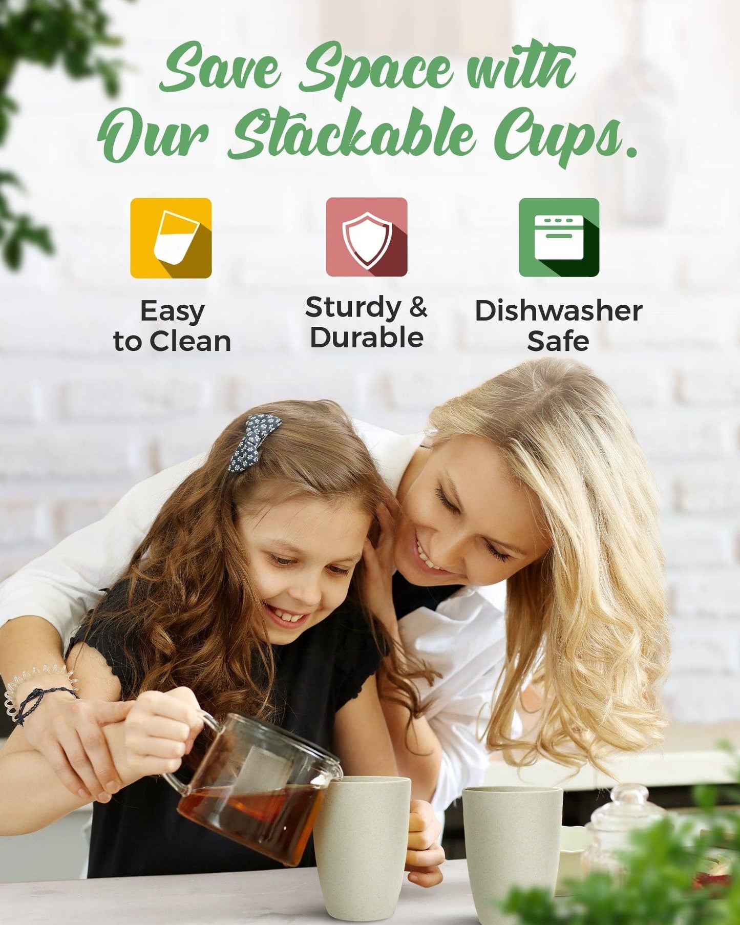 Greendish - Eco-Friendly Wheat Straw Drinking Cups Sets Lightweight