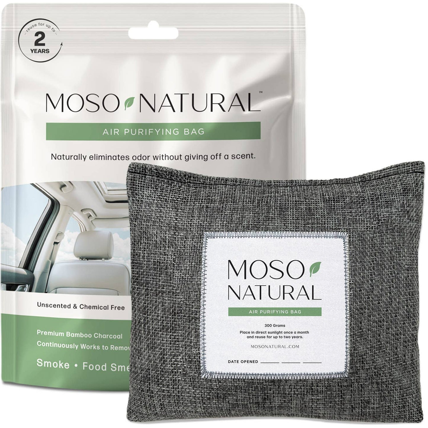 Car Odor Eliminator & Air Freshener w/ Bamboo Charcoal