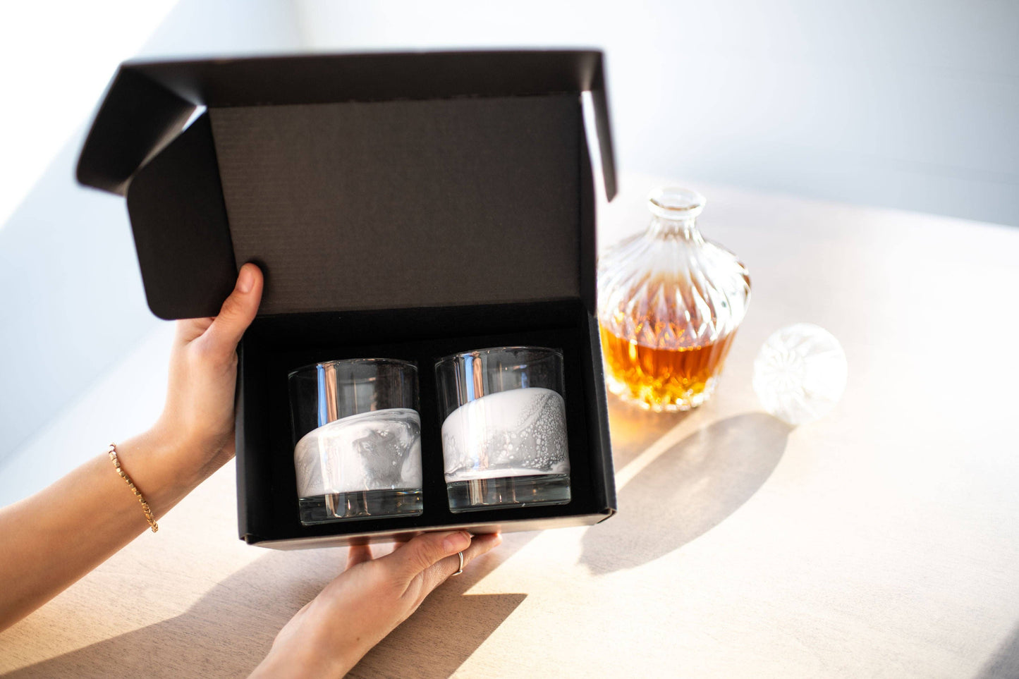 Resin Accented Whisky Glasses-Price is per glass -NO TARIFFS