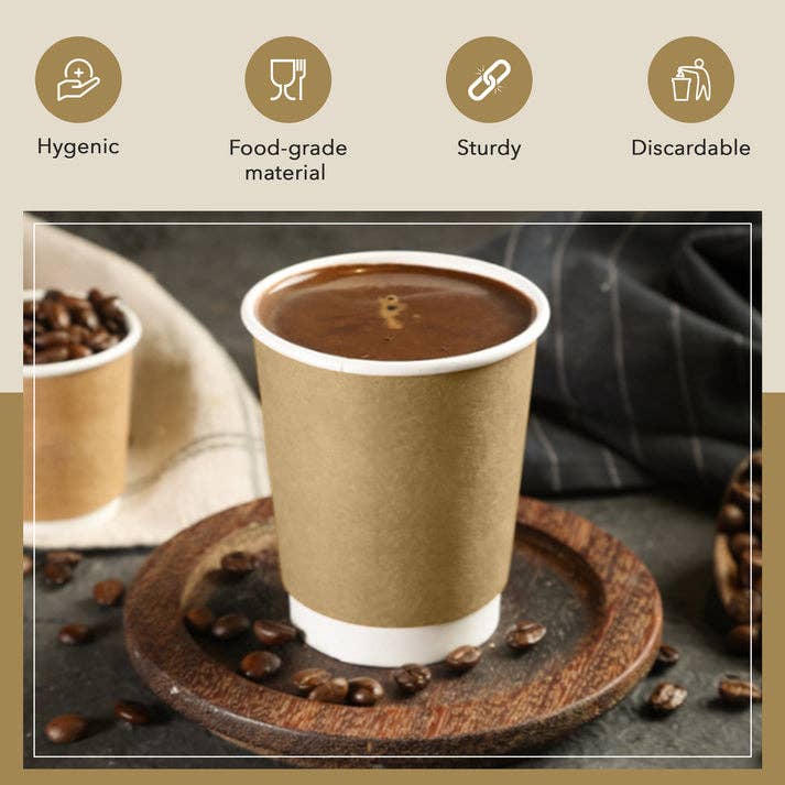 Three Leaf Products - Three Leaf 12 Oz. Paper Hot Cups, 500 Ct.
