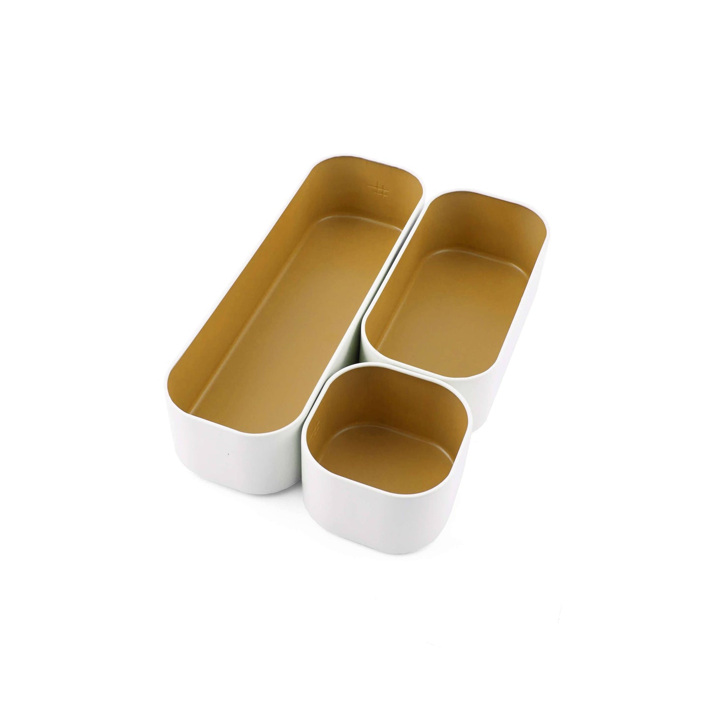 Metal stacking bins + drawer organizers sets of 3 small 2"