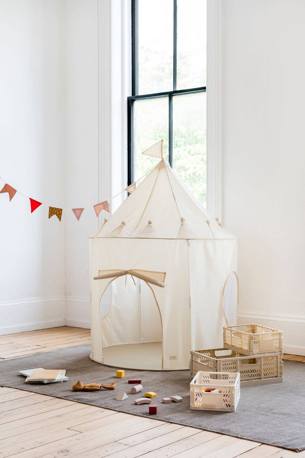 3 Sprouts - Kids Play Tent Castle with Recycled Fabric - Solids
