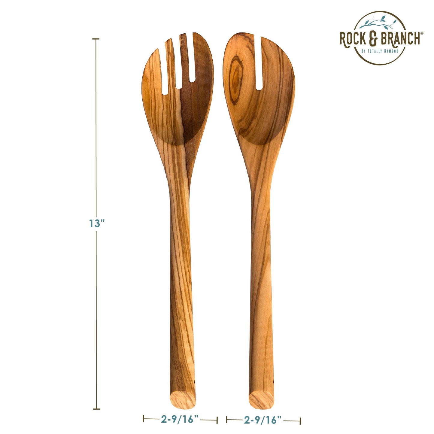 Totally Bamboo - Rock & Branch® Olive Wood Salad Serving Set
