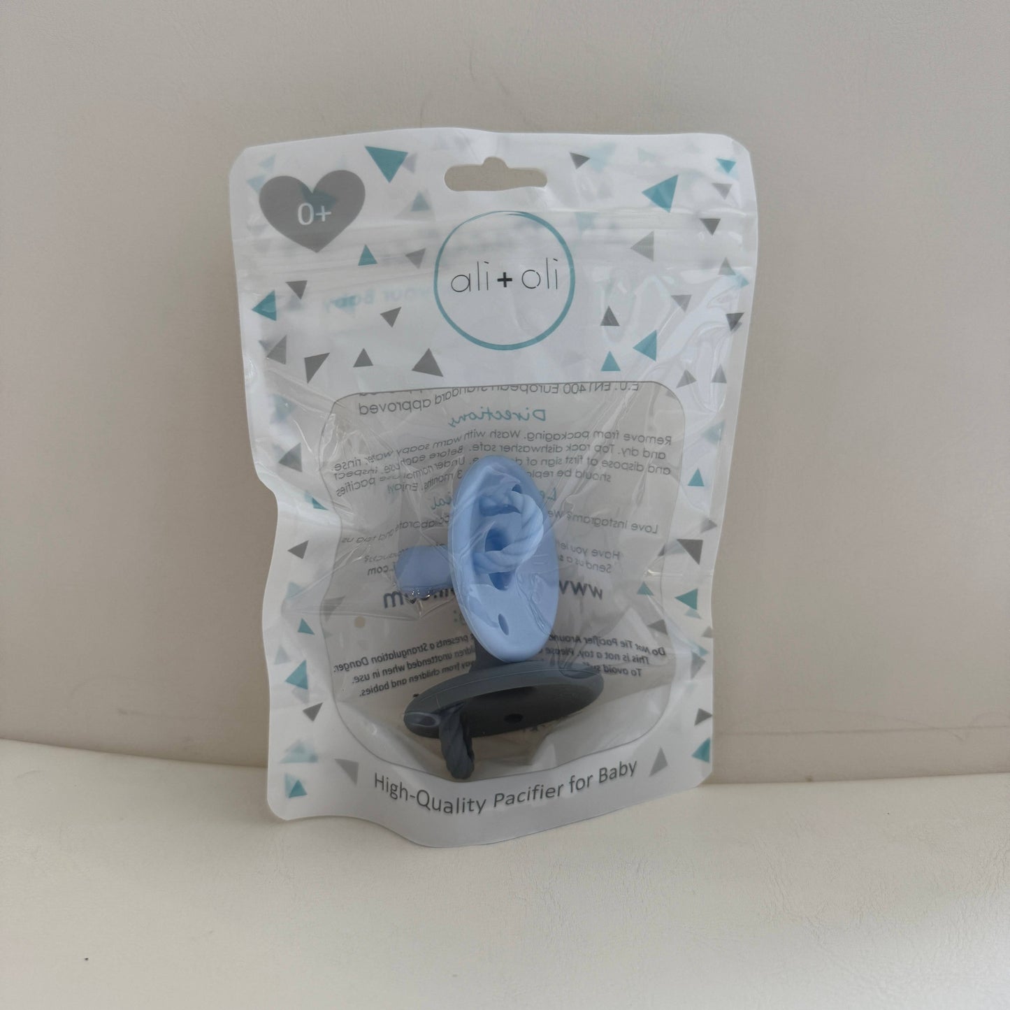 Ali+Oli - Pacifier Set Round (Iron & Sky)