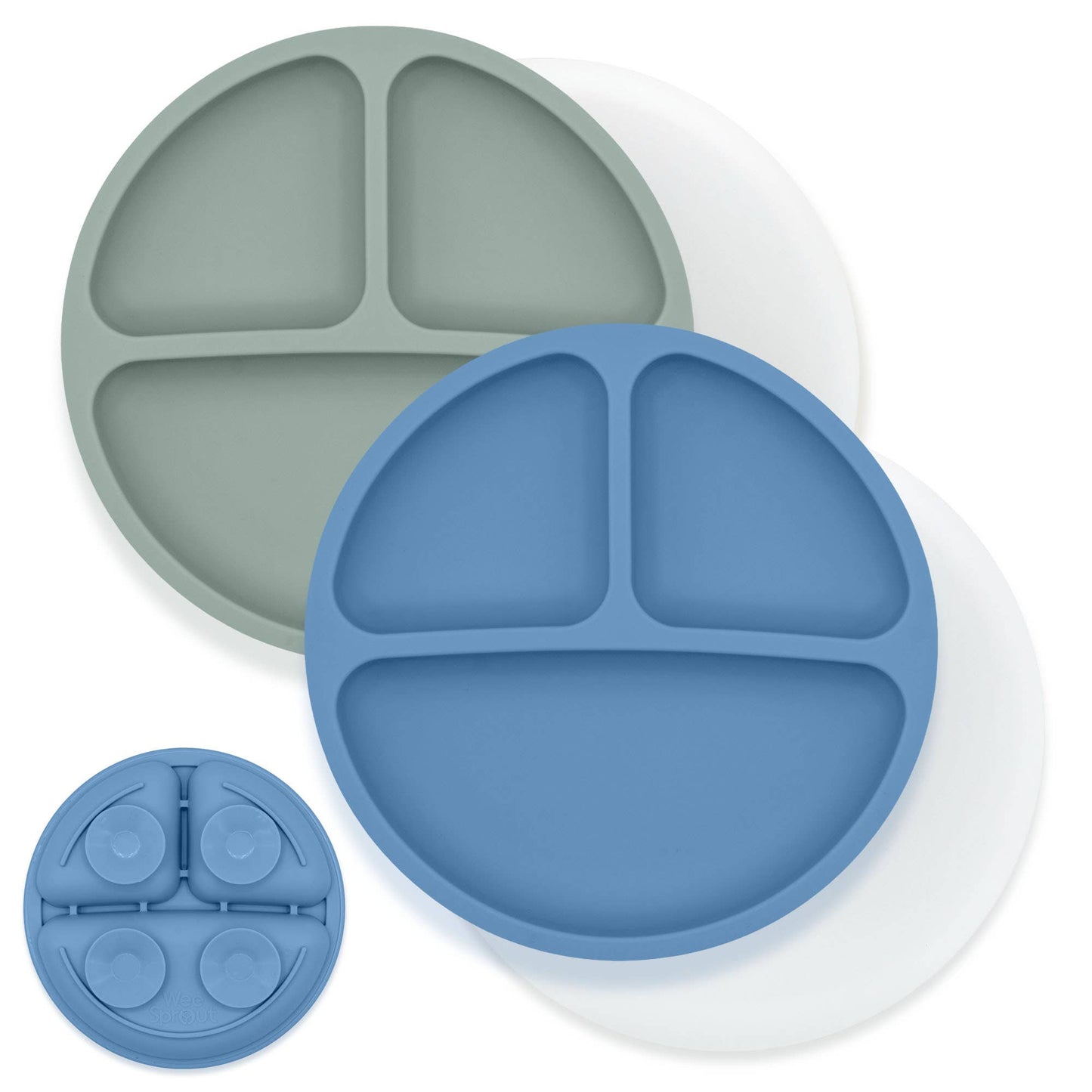 WeeSprout - Silicone Divided Suction Plates – Set of 2