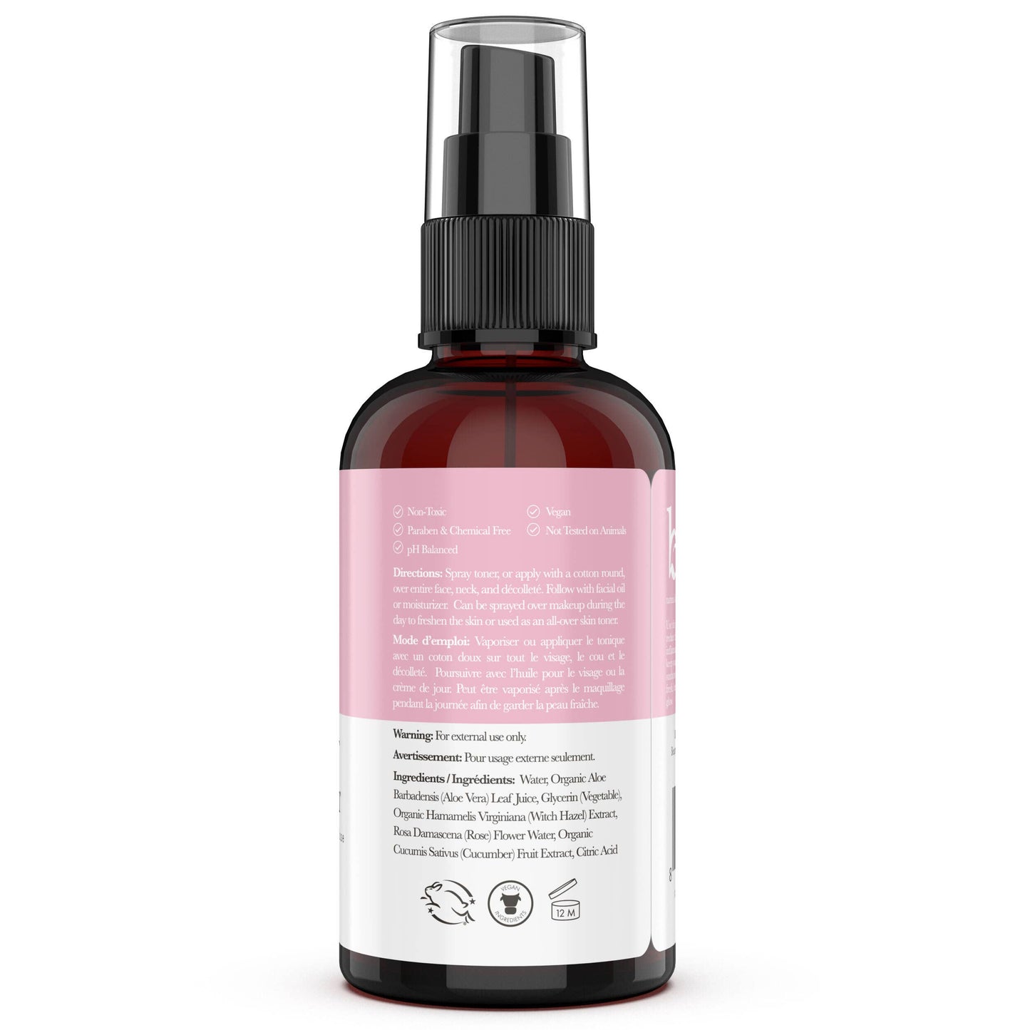 Facial Toner with Witch Hazel & Rose Water
