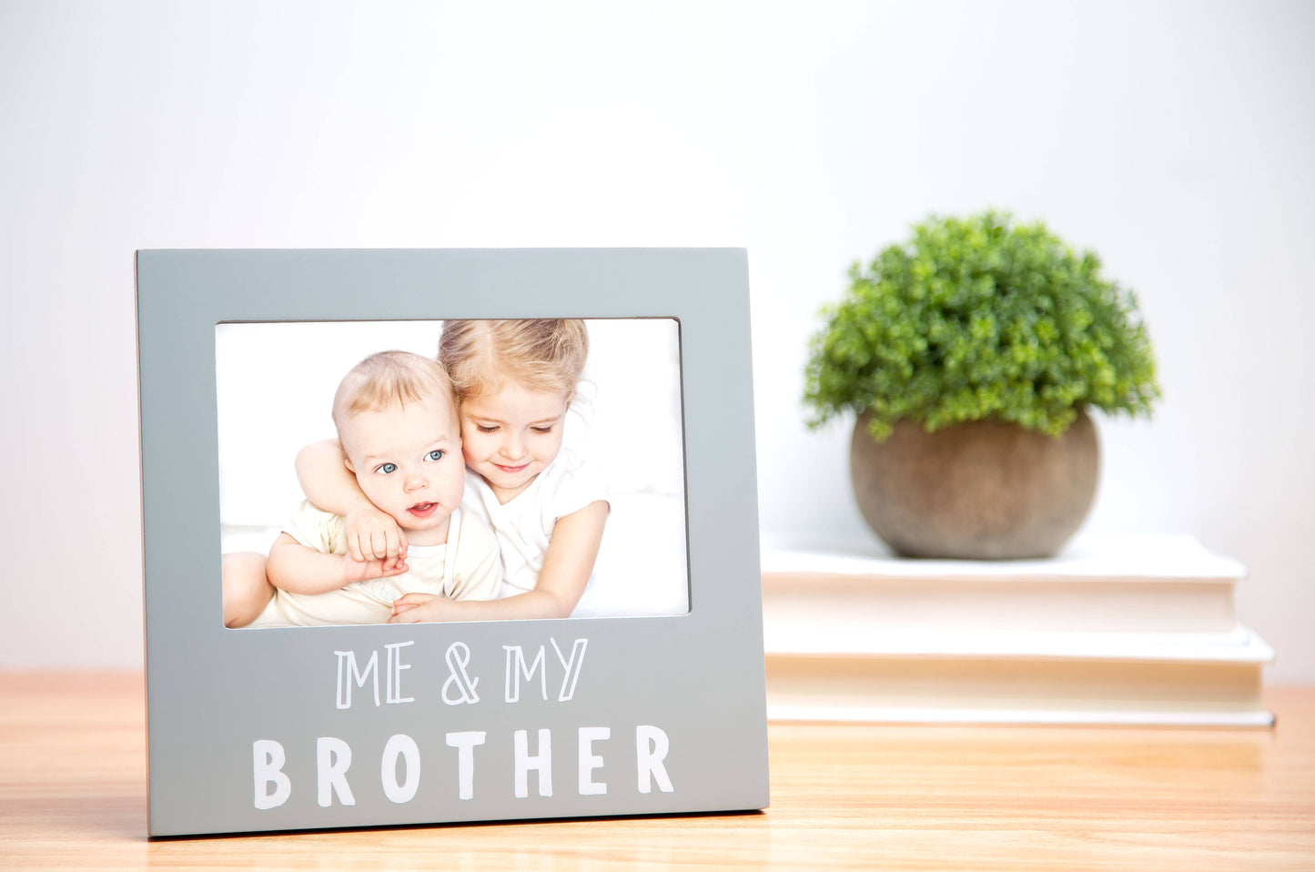 Pearhead - Me and My Brother Sentiment Picture Frame, Gray