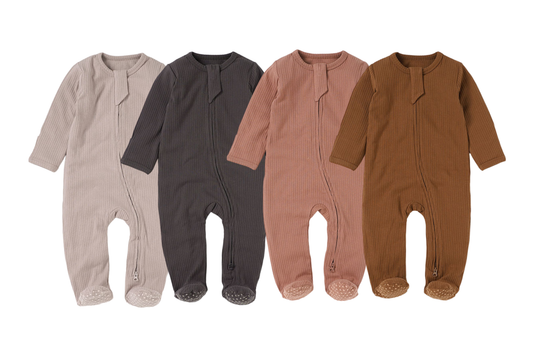 Boho + Babe - Organic Cotton Ribbed Baby Footies